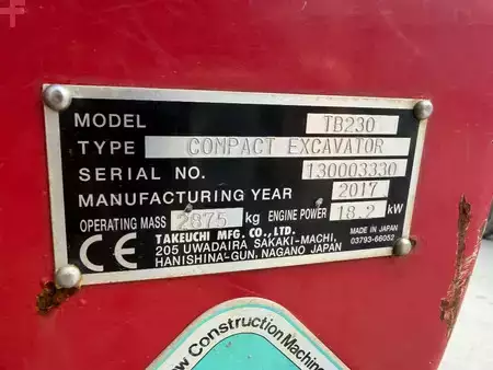 Mini-koparki 2017 Takeuchi TB230 (7)