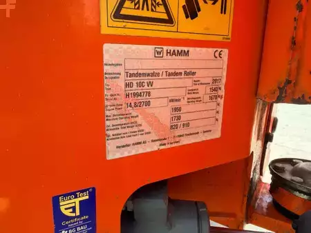 Compacteur tandem 2017 Hamm HD10 C VV (5)