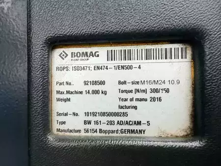 Walce gładkie 2016 BOMAG BW 161 AD-5 (3)