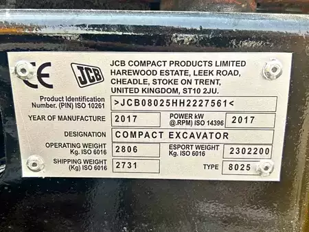 Mini pelle 2017 JCB 8025ZTS (7)