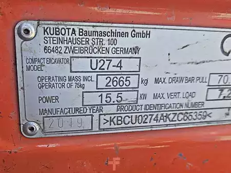 Minikaivinkoneet 2019 Kubota U27-4 (7)