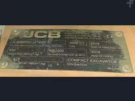 Mini kotrógép 2018 JCB 8008CT (9)