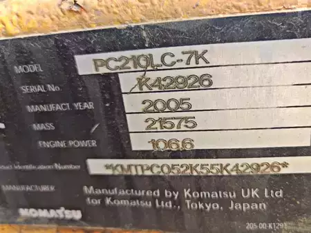 Escavadora de rastos 2007 Komatsu PC210NLC-7K (6)