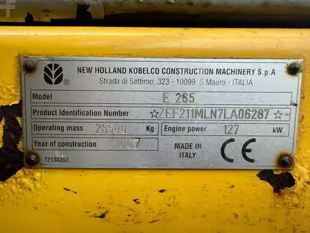 Koparki gąsienicowe 2007 New Holland Construction E265 (11)