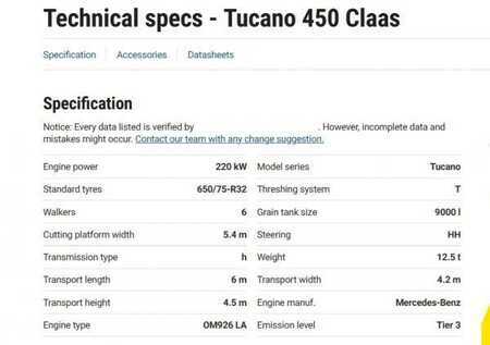 Andet 2011 CLAAS Tucano 450 (839) +V 750 (6)