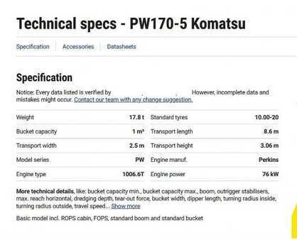 Kerekes kotrógép 1999 Komatsu PW 170 (11)