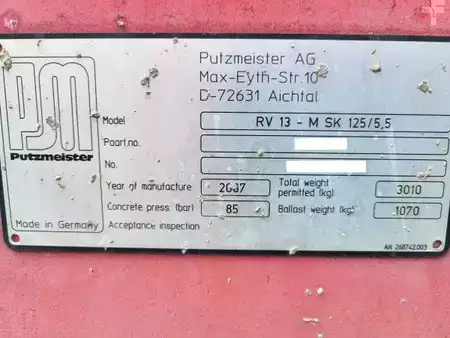 Lastbilmonterede betonpumper 2007 Putzmeister RV 13 - M SK 125/5.5 (4)