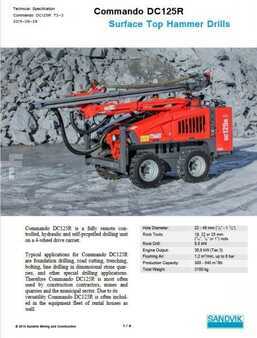 Rotary Drilling Rig 2015 Sandvik DC 125R Commando (6)