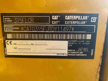 Escavadora de rastos 2018 Caterpillar 315FL CR (24)