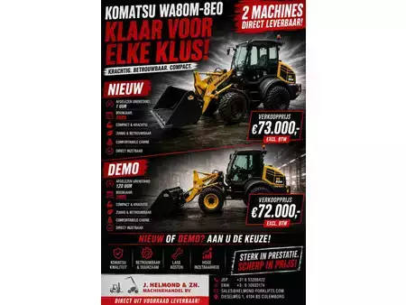 Hjullaster 2026 Komatsu WA80M-8E0 NIEUW / DEMO (1)