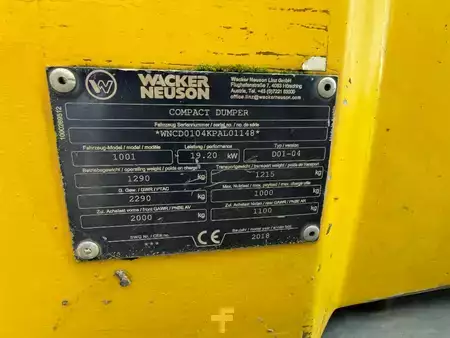 Minidumprar 2018 Wacker Neuson 1001 (18)