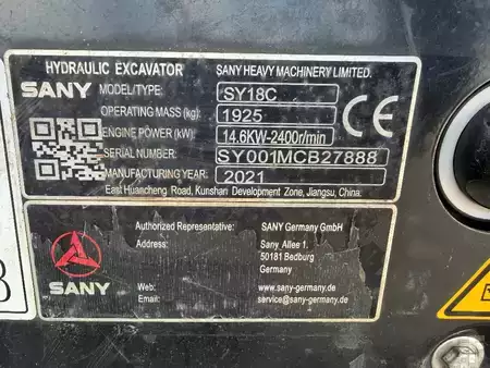 Minigraver 2021 Sany SY 18 C Powertilt (14)