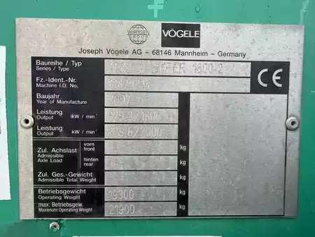 Finitrici gommate 2007 VÖGELE Super 1800-2 (7)