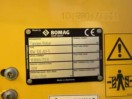 Tandemruller 2019 BOMAG BW 120 AD-5 (7)