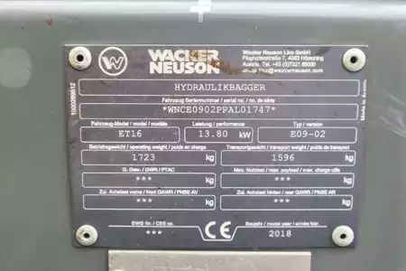mini escavadeira 2018 Wacker Neuson ET16 | DUTCH LOW HOURS | 3 BUCKETS | HYDR. QC (20)