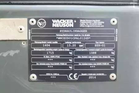 Mini kotrógép 2018 Wacker Neuson 1404 | 4 BUCKETS | ONLY 970 HR | DUTCH MACHINE (20)