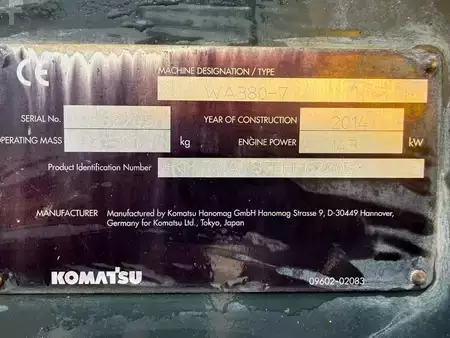 Kolové nakladače 2014 Komatsu WA 380-7 //BJ. 2014/ 10797H/ZSA/Klima/WAAGE/ (20)