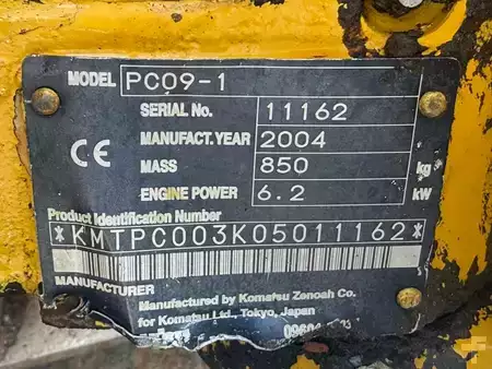 Minibagry 2004 Komatsu PC 09-1 // BJ. 2004 - 3023H (19)