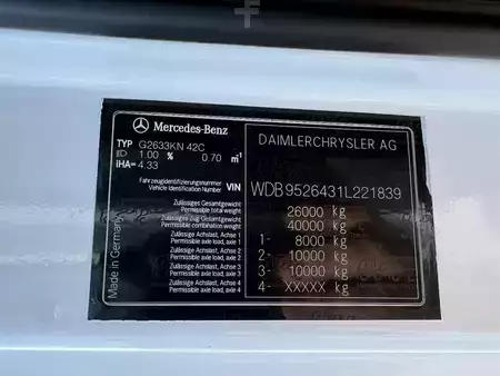 Caminhão 2008 Mercedes-Benz Axor 2633 + HIAB 220 C + REMOTE + 6X4 + 3 SIDE TIPPER + LOW KM + (19)