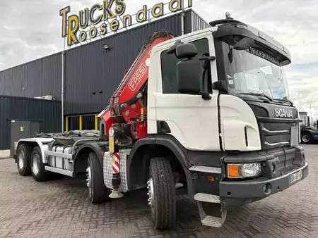 Lastkraftwagen 2015 Scania P 410 + FASSI F 165 - 2X EXT. + 8X4 + HOOK ARM SYSTEM + EURO 6 + (11)