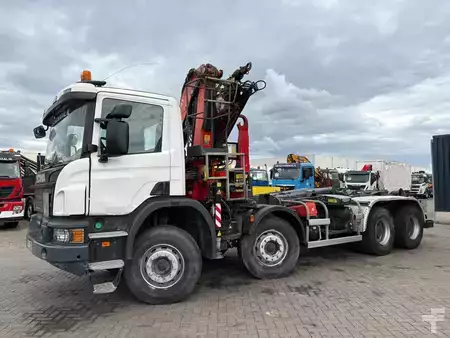Lastkraftwagen 2015 Scania P 410 + FASSI F 165 - 2X EXT. + 8X4 + HOOK ARM SYSTEM + EURO 6 + (12)