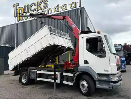 Camion 2006 DAF LF 55.220 + HMF 735 K2 -- 2X EXT. + TIPPER + 3 SEATS + MANUAL + (8)