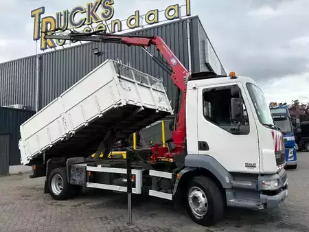 Camion 2006 DAF LF 55.220 + HMF 735 K2 -- 2X EXT. + TIPPER + 3 SEATS + MANUAL + (8)