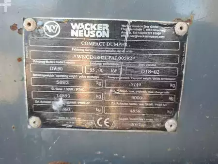 Rigid Dump Trucks 2017 Wacker Neuson DW90 (8)
