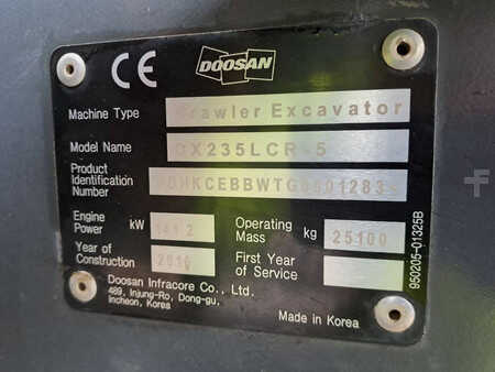 Koparki gąsienicowe 2016 Doosan DX235LCR-5 (+ 3 Buckets) (12)