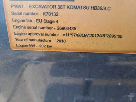 Escavadora de rastos 2018 Komatsu HB 365 LC-3 Hybrid (26)