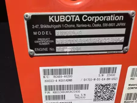 Excavadoras de cadenas 1900 Kubota KX033-4R3A (7)