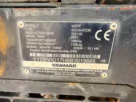 Minigrävare 2021 Yanmar ViO17 (12)