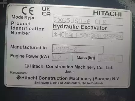 Bæltegraver 2023 Hitachi ZX65USB-6 CLR (14)