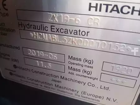 Excavadoras de cadenas 2019 Hitachi ZX19U-5 CR (9)