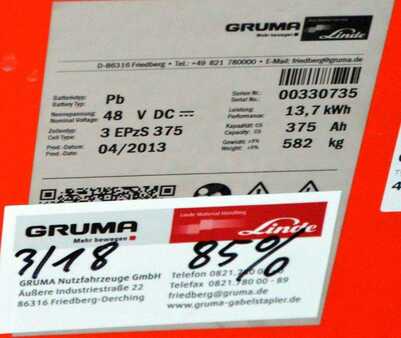 Lead Acid 2013 GRUMA 48 Volt 3 PzS 375 Ah (6)