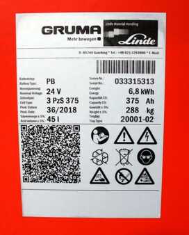 Lead Acid 2018 GRUMA 24 Volt 3 PzS 375 Ah (5)
