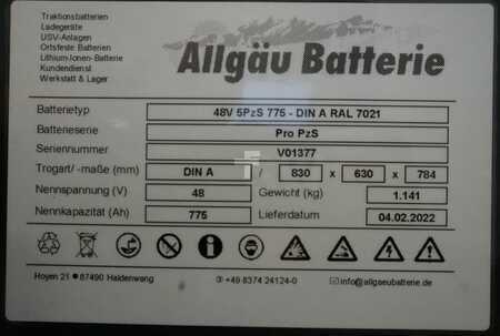 Allgäu Batterie 48 Volt 5 PzS 775 Ah