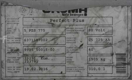 Plomo ácido 2016 GRUMA 80 Volt 5 PzS 775 Ah (6)