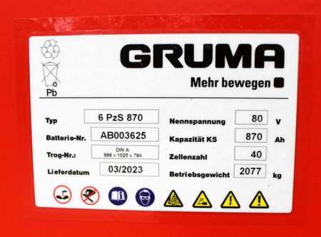 Lead Acid 2023 GRUMA 80 Volt 6 PzS 870 Ah (5)