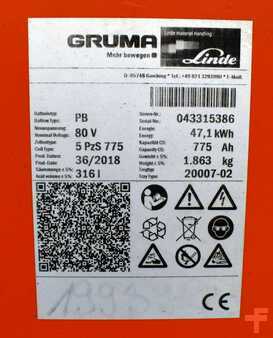 Plomo ácido 2018 GRUMA 80 Volt 5 PzS 775 Ah (5)