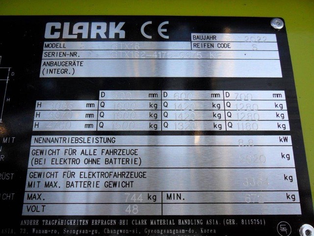 Clark GTX 16 Li-Ionen